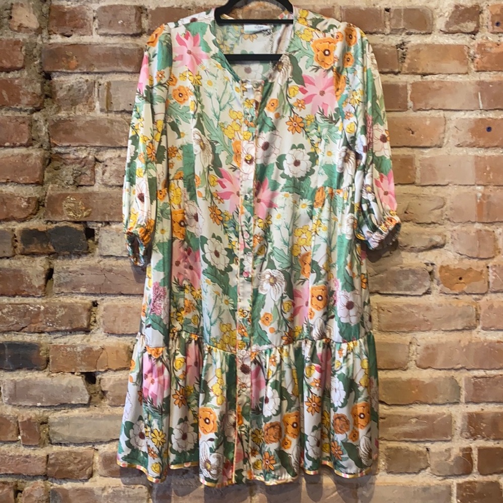 Short ruffle floral dress